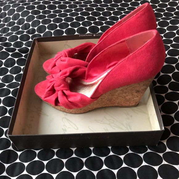 Pink Suede Wedges - Picture 2 of 4